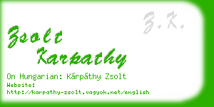 zsolt karpathy business card